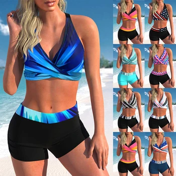 2023 Új nyári női divat Strand fürdőruha Fürdőruha Női kétrészes fürdőruha Női nyomtatott bikini fürdőruha