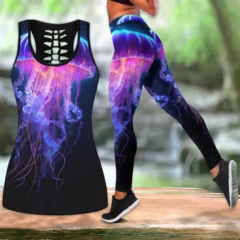 Női nyári új medúza csillogó mintás sportmellényruhák