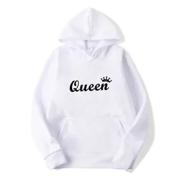 Harajuku kapucnis pulóverek Queen Print Women Hip Hop puha pulóver alkalmi laza pulóver Női kapucnis pulóver Street Wear felsők Új 2024