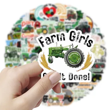 50Pcs Rajzfilm Farm Girls Traktor matrica DIY telefon Laptop Poggyász Gördeszka Graffiti matricák Szórakozás gyerek játék