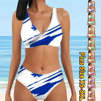 2023 Szexi tengerparti fürdőruha divat nyomott bikini szett női nyári divat úszó bikini fürdőruha új női kétrészes bikini