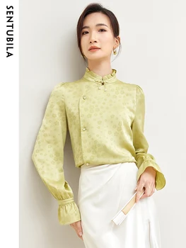 Sentubila őszi etnikai stílusú tang öltöny kabát vintage hímzés Kínai felsők Laza blúzok nőknek Divat 2023 133C50871