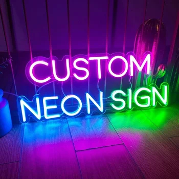 Custom Dropshipping factory Party Dekoratív világítás Akril betűk Aláírás Esküvő Egyedi LED flex Neon táblák