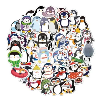 50Pcs Két stílusos aranyos rajzfilm állat pingvin matricák gyerekeknek DIY gördeszka poggyász notebook dekorációs matricák játékok