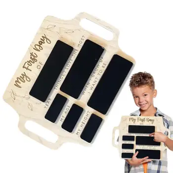 9x12 hüvelyk újrafelhasználható első iskolai nap palatábla fa jel Könnyen tisztítható dekoráció gyerekeknek Testreszabható kellékfotó