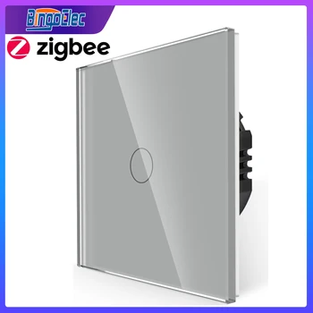 Bingoelec Smart Switch nincs semleges vezeték Zigbee kapcsoló fénykapcsoló kristályüveg panellel Zigbee Tuya lakásfelújítás