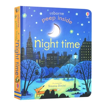 Usborne Peep Inside Night Time, 3 éves gyerekkönyvek 4 5 6, angol képeskönyvek, 9781409564010