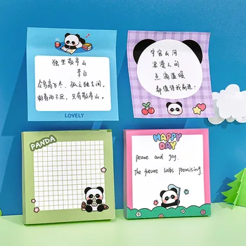 24 db/lot Kawaii Panda Memo Pad Öntapadó jegyzetek Aranyos N Times Írószer címke Jegyzettömb Könyvjelző Post iskolai kellékek