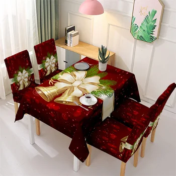 Karácsonyi dekoráció Terítő rugalmas karácsonyi konyhai asztalhuzat Karácsonyi ajándék étkezőszék huzatok Stretch mosható szék papucsok Kezdőlap