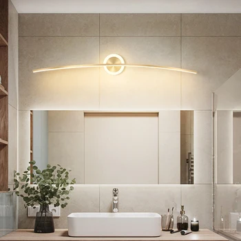 Modern LED fali lámpa Luxus fürdőszoba Fekete fehér alumínium tükör lámpa Fürdőszoba folyosó lámpa Egyszerű fürdőszobai tükör lámpa dekoráció