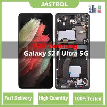 OLED Samsung Galaxy S21 Ultra 5G Lcd G998F G998F / DS kijelzős érintőképernyős digitalizáló Samsung s21 Ultra LCD G998B készülékhez