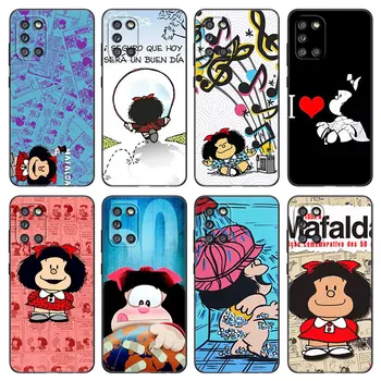Aranyos rajzfilm Mafalda telefontok Samsung Galaxy A01 A03 Core A02 A10 A20 S A11 A30 A40 A41 A5 2017 A6 A8 Plus A7 2018 borítóhoz