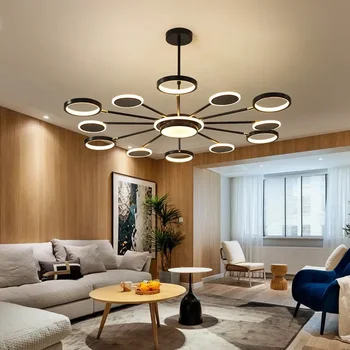 Light Luxus függőlámpa Modern led csillár távirányítóval Lakásdekoráció nappalihoz Étkező Hálószoba Étterem