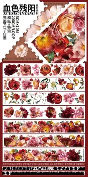 Élénk színű virágos folyóirat dekoráció PET szalag
