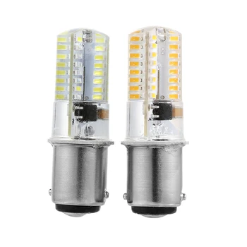 220V BA15D LED kukorica izzók 2.6W 3014 64SMD lámpák varrógéphez Nagy fényerejű led fény kristálylámpa kettős érintkező