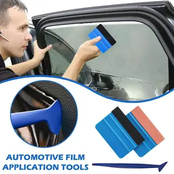 3Pcs autó vinilfólia szerszámkészlet filc betét gumibetét automatikus ablakfesték filmkaparó járművek vinil spatula kézműves vágó autó kiegészítők