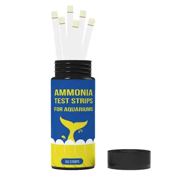  Ammónia tesztcsíkok 50db vízvizsgálat Akvárium tesztcsíkok biztonságos és gyors ammónia teszter haltartály akváriumokhoz Sós víz