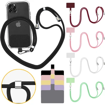 Multifuctional Crossbody Cell Phone Lanyards Anti-lost függő kötél nyakpántok patch állítható nylon zsinórokkal okostelefonhoz