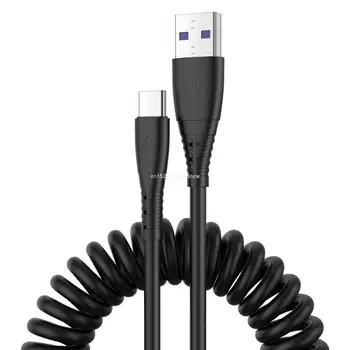 tekercselt USB C kábel gyorstöltő C típusú kábel visszahúzható vonal 480M QC3.0 csepphajó