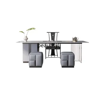 Kőtányér teaasztal nappali Teakészítő asztaltervező Modern minimalista iroda Olasz minimalista asztali szék szett