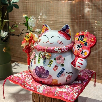 Kerámia macska malacka bank kreatív lakberendezés Japán stílusú díszek és szerencsés macska