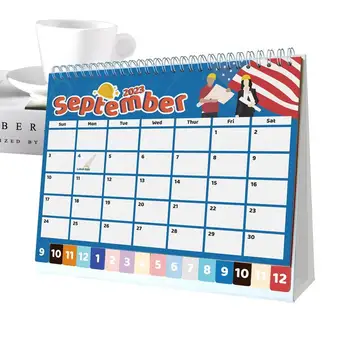 Íróasztal naptár 2024 Egyszerű havi 2024-es asztali naptár tervező Karton multifunkcionális emlékeztetők asztali szekrény tanulószobájához
