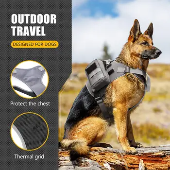 YOUZI 1db kutya nyeregtáska állítható hátizsák hám nyeregtáska biztonsági oldalsó zsebekkel túrázáshoz, kempingezéshez, utazáshoz