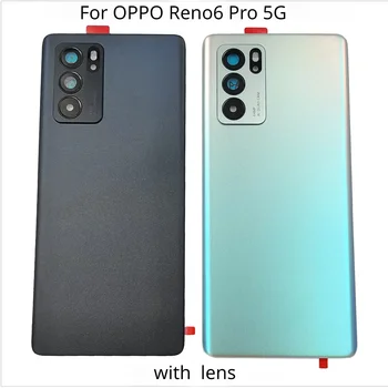 OPPO Reno6 Pro 5G üveg elemtartóhoz Reno 6 Pro hátsó ajtó hátsó ház panel tok + kamera lencse ragasztó