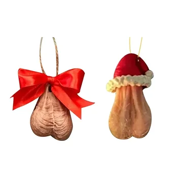 1db vicces pénisz karácsonyfa lógó dísz medál Lakberendezés Újévi parti kellékek Ünnepi karácsonyfa lógás