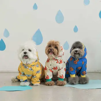 Kisállat kutya vízálló all-inclusive esőkabát Eső poncsó Közepes méretű kistestű kutyák Négylábú kapucnis mackó Bichon kisállat esőkabát