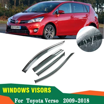 4X autó ablakvédő Toyota Verso AR20 20 Excel 2009 ~ 2018 Autóterelők Eső szemöldök Napellenzők Napterelők Esőfüstvédők