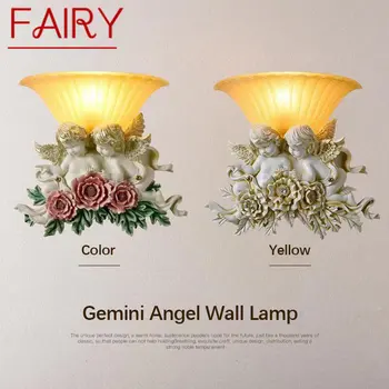 FAIRY Modern angyal fali lámpák Vintage LED kreatív műgyanta Sconce lámpa otthoni nappalihoz Hálószoba folyosóDekor