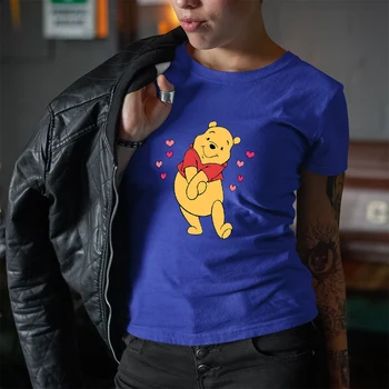 Disney Love Women pólók Winnie lélegző póló laza tumblr Mujer vicces utcai ruházat gyönyörű divat sokoldalú dropship