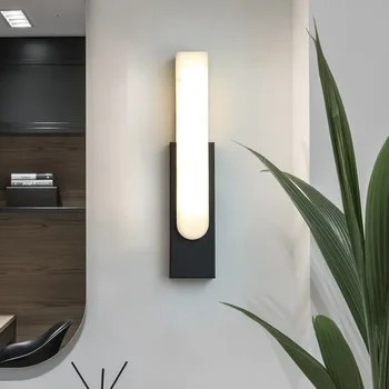 Luxus márvány fali lámpa Nordic LED lépcsőfolyosó erkély Egyszerű fali lámpa hálószoba éjjeli sconces szerelvény 3 szín beállítása