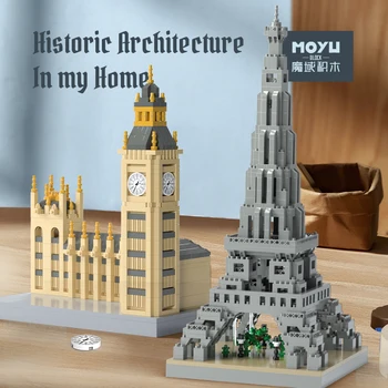 Kreatív Híres nevezetességek Eiffel-torony építőelem Városkép Utcakép Építészet Modell Assemble Brick Toy gyerekeknek Felnőtt