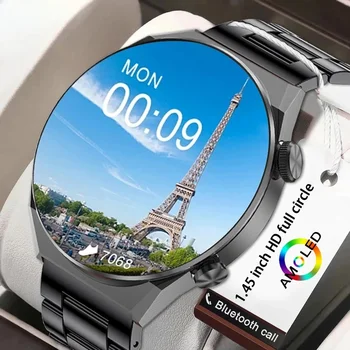 2023 Vezeték nélküli töltő üzleti 454 * 454 HD képernyő Smart Watch Men NFC vízálló okosóra tárcsázó hívásóra Android IOS-hez