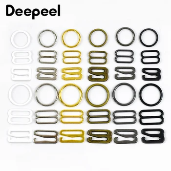 50Sets Deepeel 6-20mm fém melltartópánt csat O gyűrű állítható csíptető kapocs Bikini fehérnemű csúszka Connect DIY varró kiegészítők