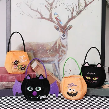Halloween cukorka táskák cukorka tároló vödör fogantyúkkal Halloween Tote gyerekzsúr szívesség Halloweenre