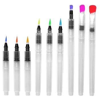 27DBS vízfesték ecset tollkészlet, vízfesték tollak vízben oldódó színes ceruzához, vízkefe toll készlet