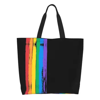 vicces zászló LGBT bevásárlótáskák újrahasznosítása Meleg büszkeség leszbikus élelmiszerbolt vászon váll Vásárlói táska