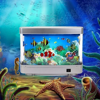 Mesterséges trópusi haltartály lámpák akvárium dekoráció Virtuális óceán mozgásban Éjszakai fény gyerekeknek Halloween karácsonyi ajándék játék