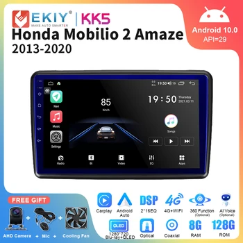 EKIY KK5 autórádió Android a Honda Mobilio 2 Amaze 2013-2020 RHD multimédia lejátszó navigáció GPS Carplay Android Auto sztereó