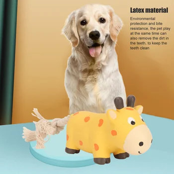 Aranyos latex állat alakú kisállat nyikorgó játékok kutya macska kölyök rágó hang játékok szimuláció kreatív kutyajátékok pamutkötél farokkal
