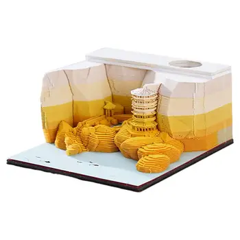 3D Jegyzettömb naptár Jegyzettömb Jegyzettömbök Tájkép alakú 3D asztali naptár jegyzet Papír írószer kiegészítők Újszerű ajándék