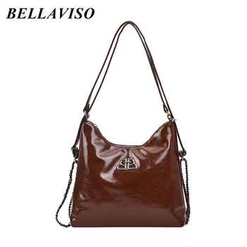 BellaViso Slouchy Style női velúr PU bőr válltáska női divatos, nagy kapacitású Tote crossbody táskák BLSB-27