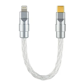  Hifi 15cm sterling ezüst villám a typec audio kábelhez Otg átalakító kábel Dac kábel dekóder fül-fülhallgató kábel