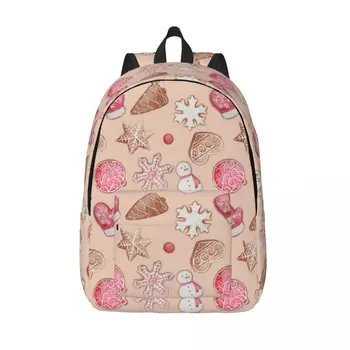 Aranyos karácsonyi mintás hátizsák Hóember cukorka dísz utazási hátizsákok Női újdonság Középiskolai táskák Design Nagy hátizsák