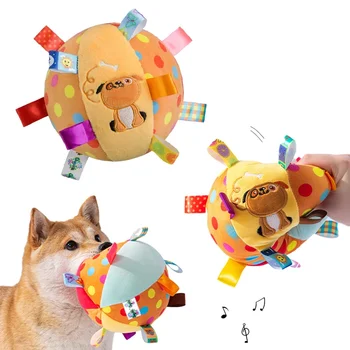 Plüss kutya ének játéklabda vicces interaktív kisállat játékok harangokkal Fogtisztító fográgó játék interaktív labda kutya plüss játék kellékek